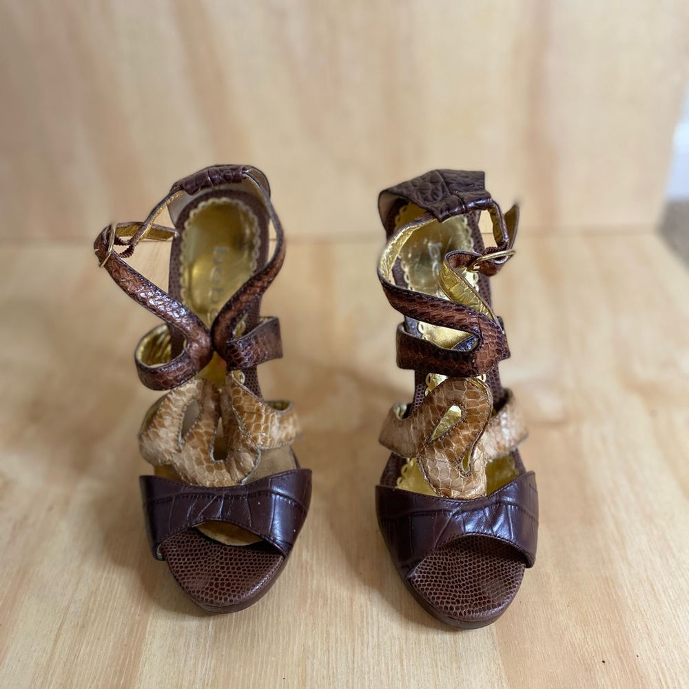 Bebe Brien Snake Skin Heels
